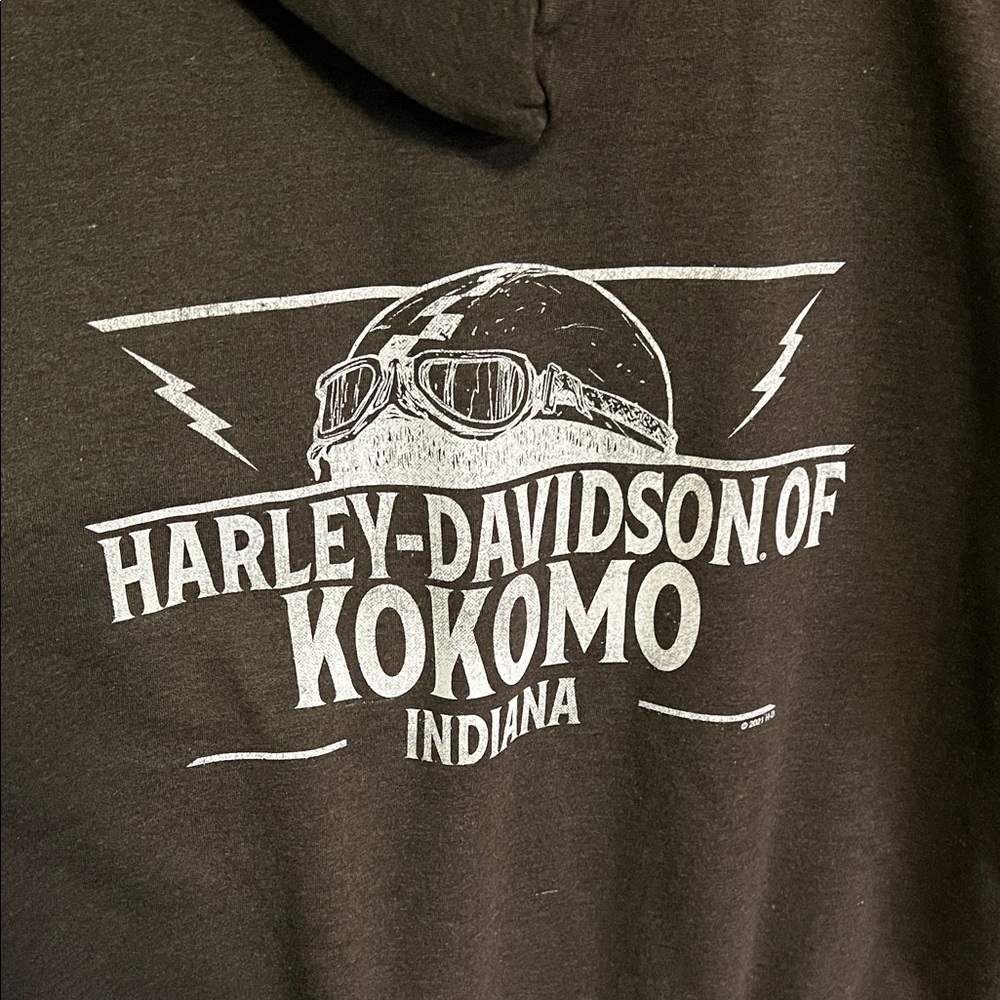 Harley-Davidson Green Zip-Up Hoodie - Picture 3 of 4